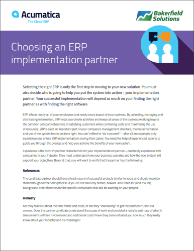 Choosing an ERP Implementation Partner White Paper