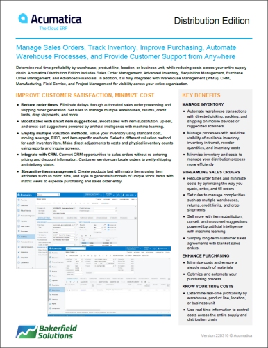 Acumatica Distribution Edition Datasheet