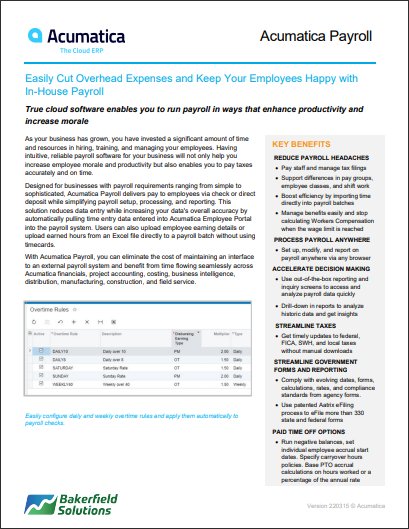 Acumatica Payroll