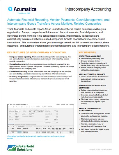 Acumatica Intercompany Accounting
