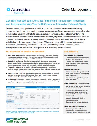 Acumatica Order Management