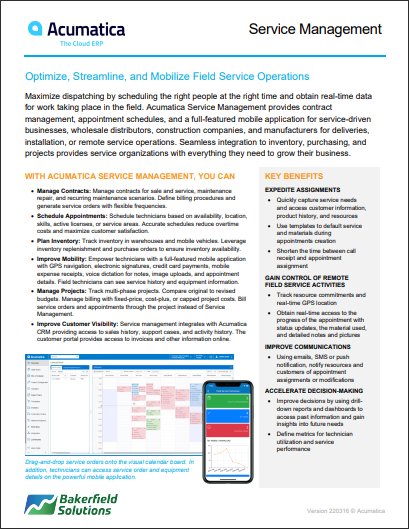 Acumatica Service Management