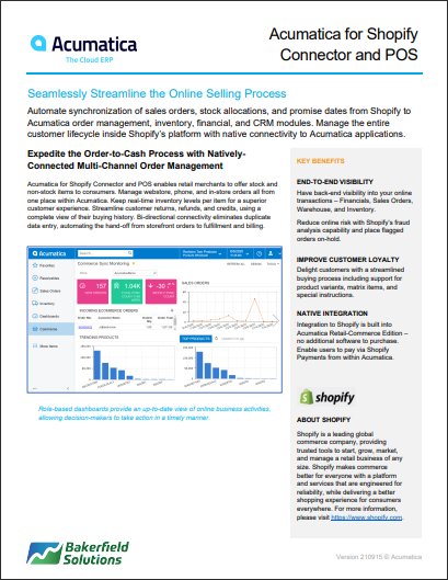 Acumatica Shopify Connector